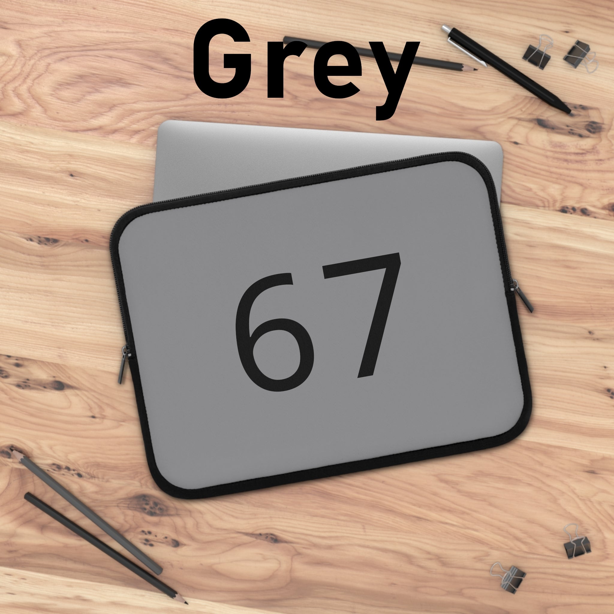 67 Laptop Sleeve (Black text)