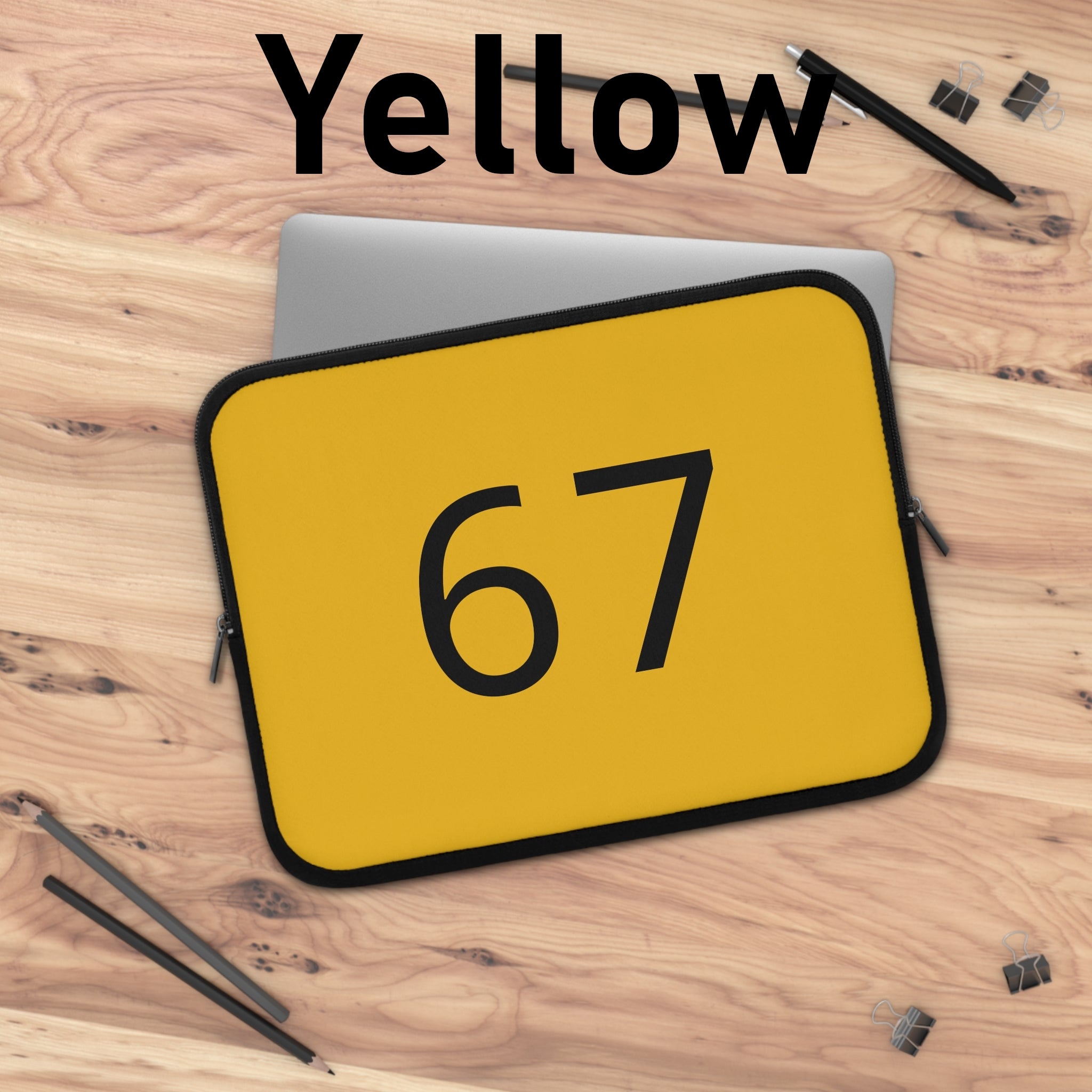 67 Laptop Sleeve (Black text)