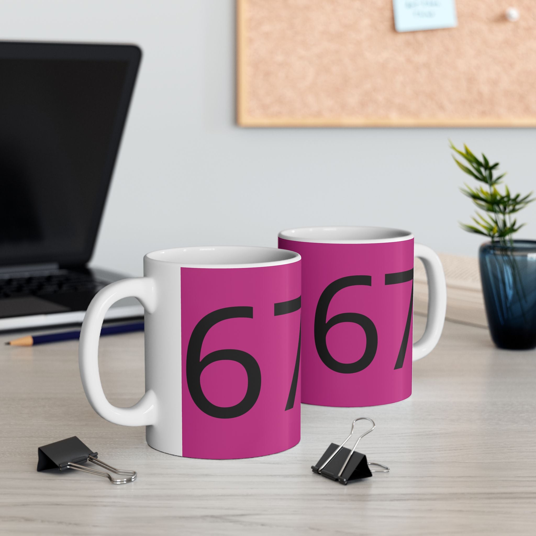 67 Ceramic Mug (Black text)