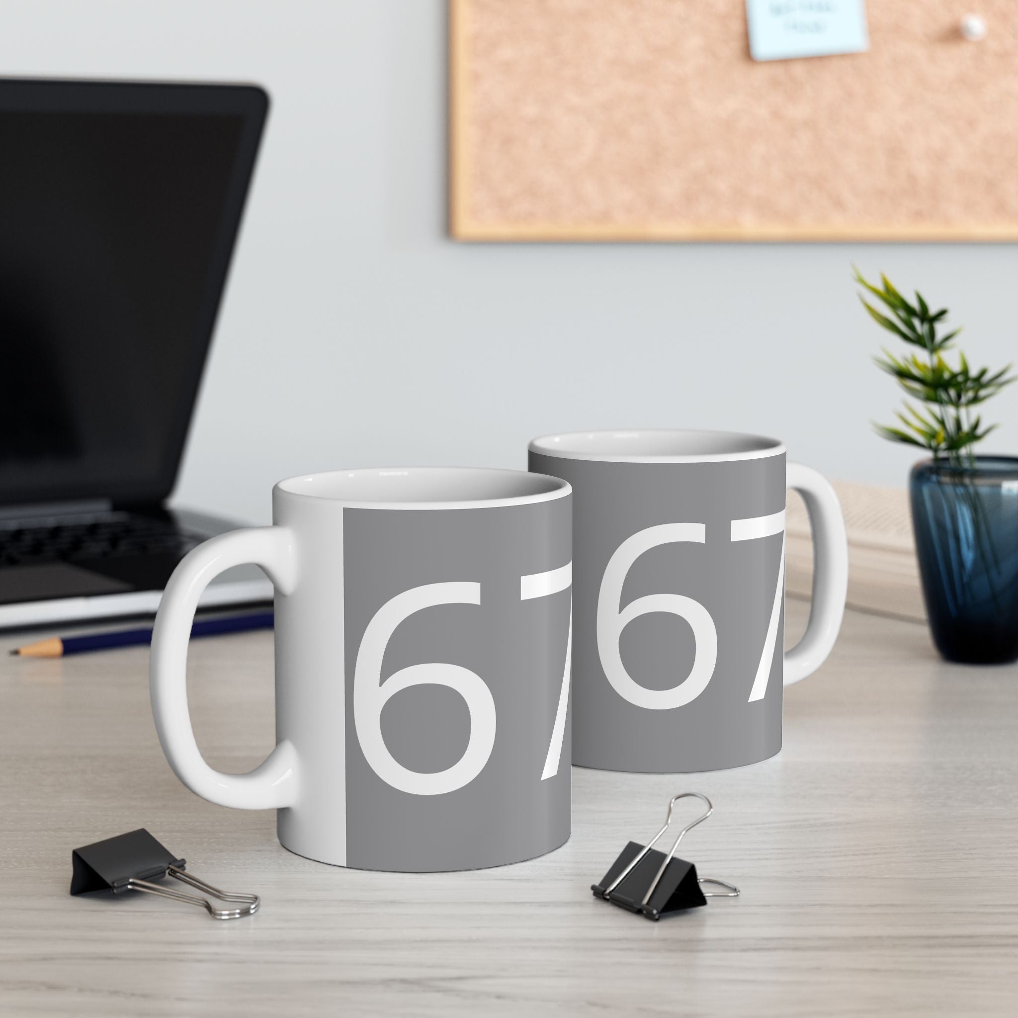 67 Ceramic Mug (White text)