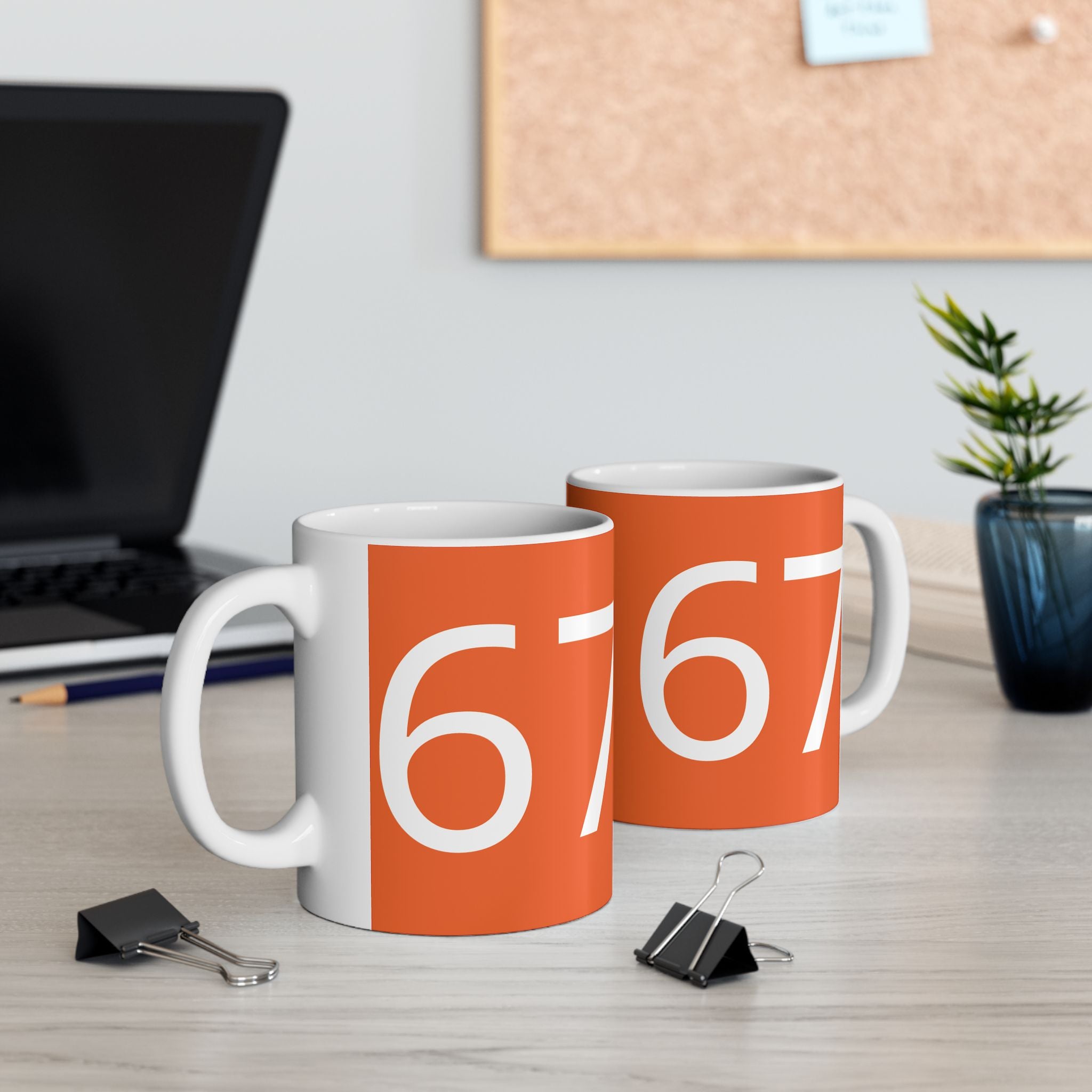 67 Ceramic Mug (White text)