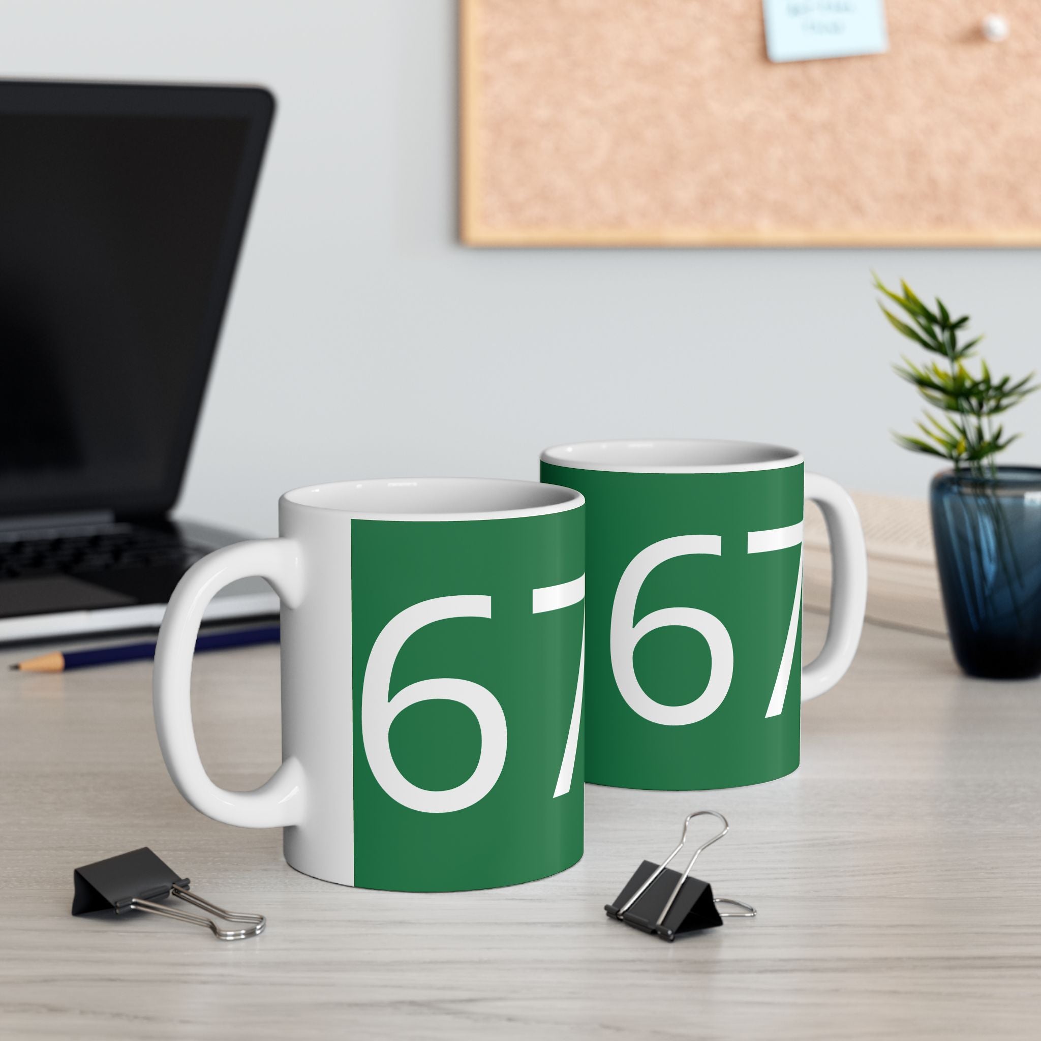 67 Ceramic Mug (White text)