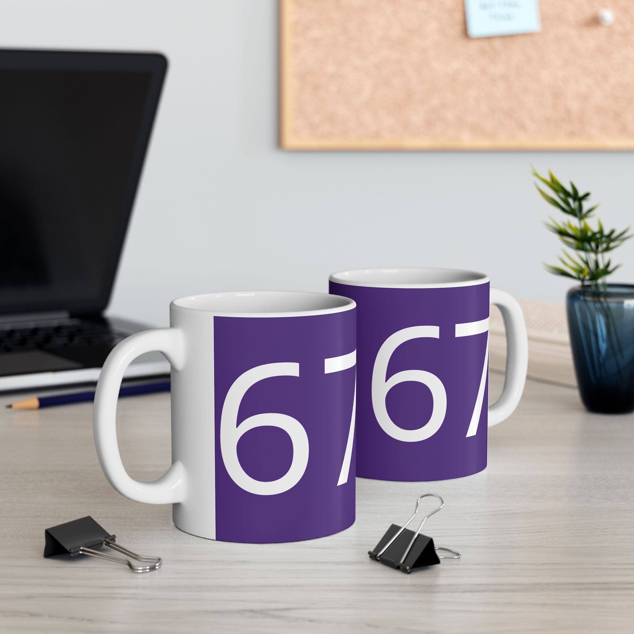 67 Ceramic Mug (White text)