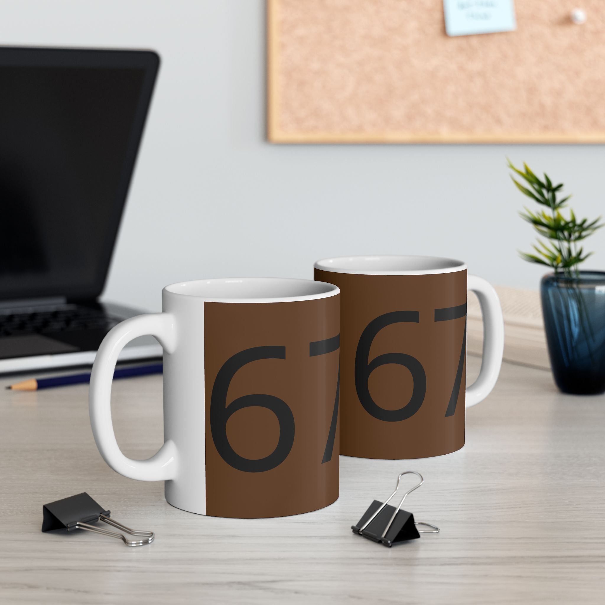 67 Ceramic Mug (Black text)