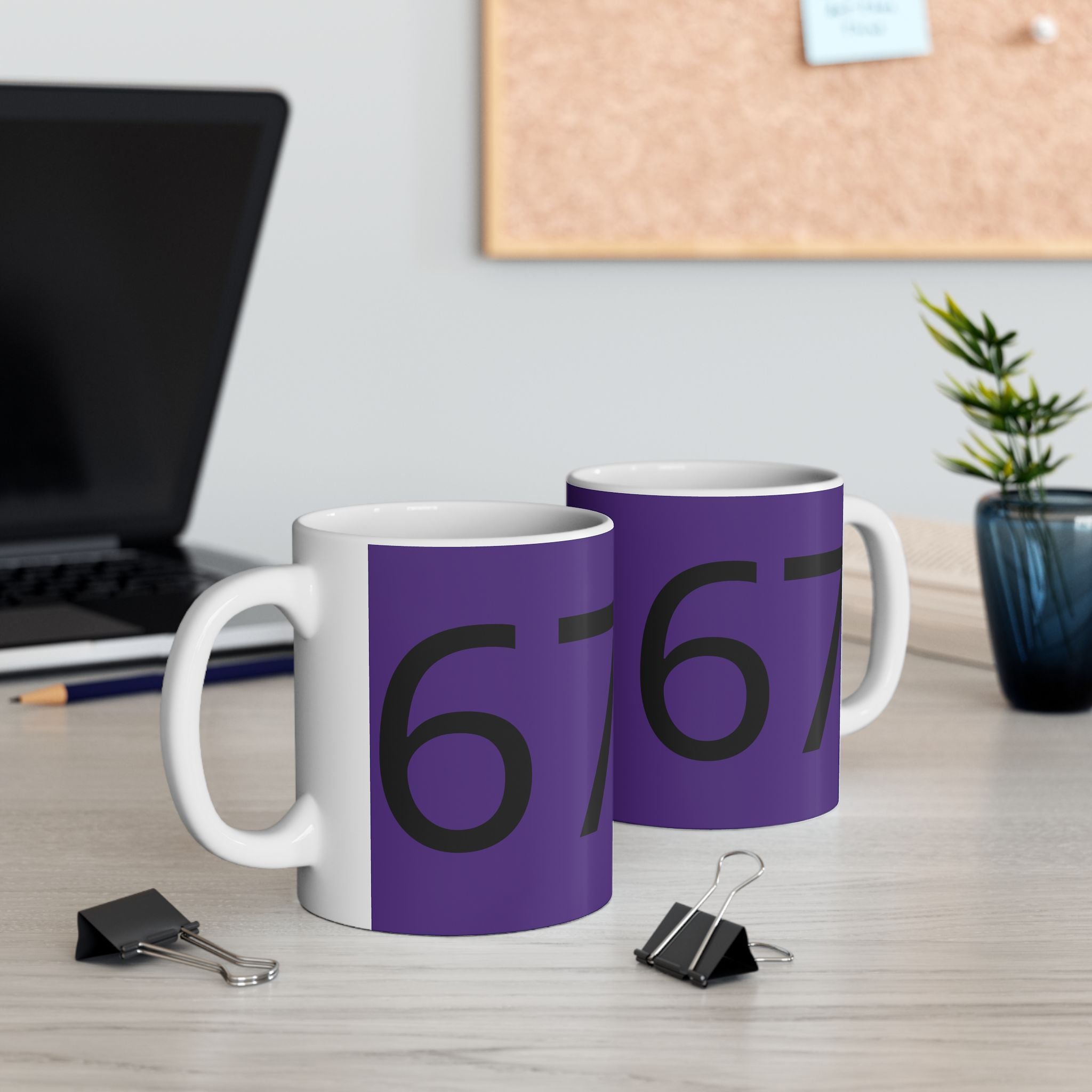 67 Ceramic Mug (Black text)