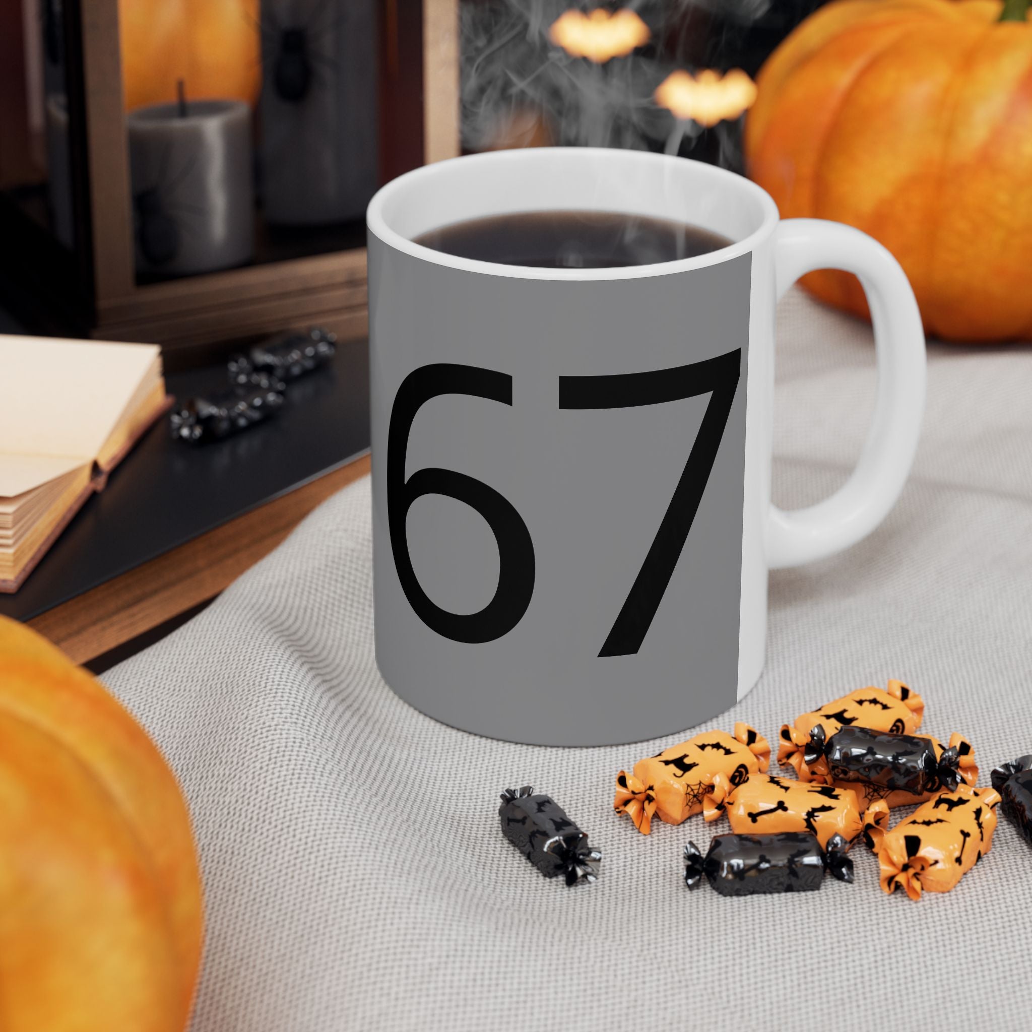 67 Ceramic Mug (Black text)