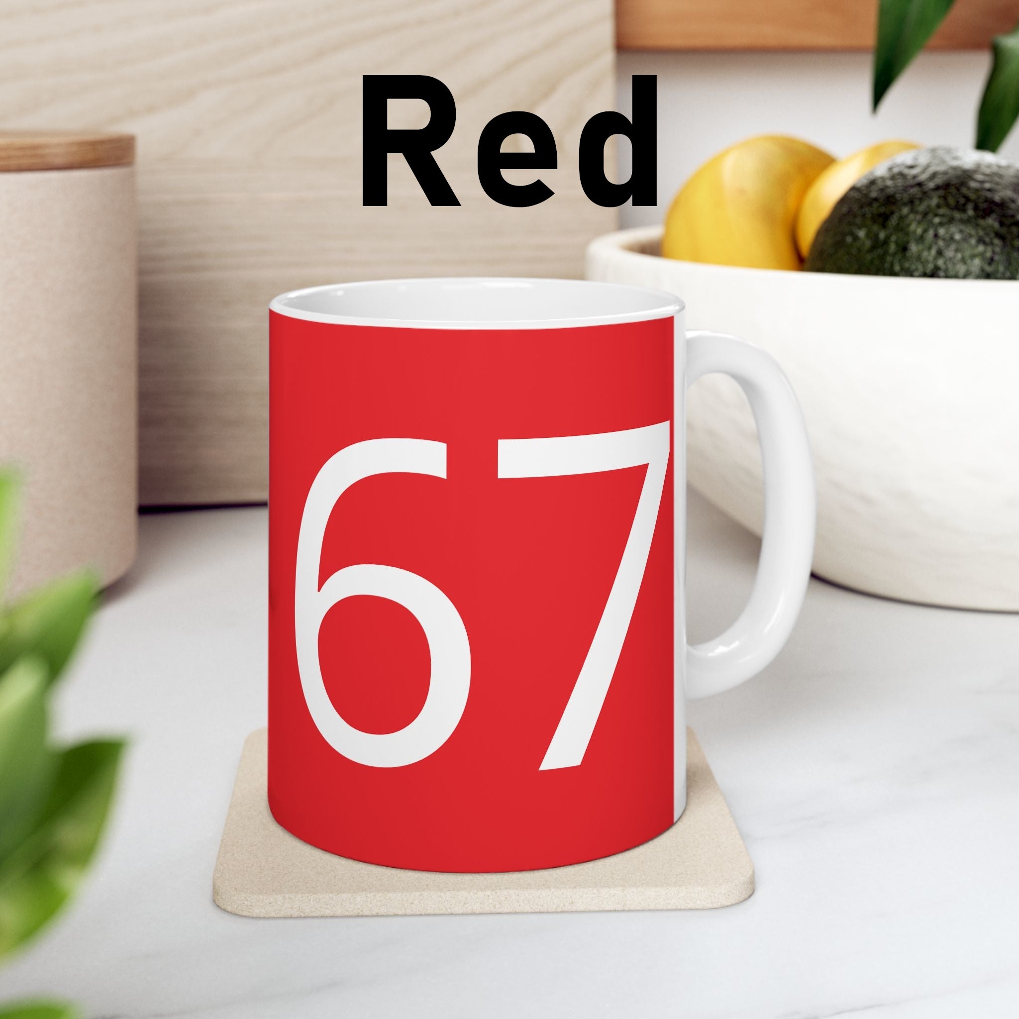67 Ceramic Mug (White text)