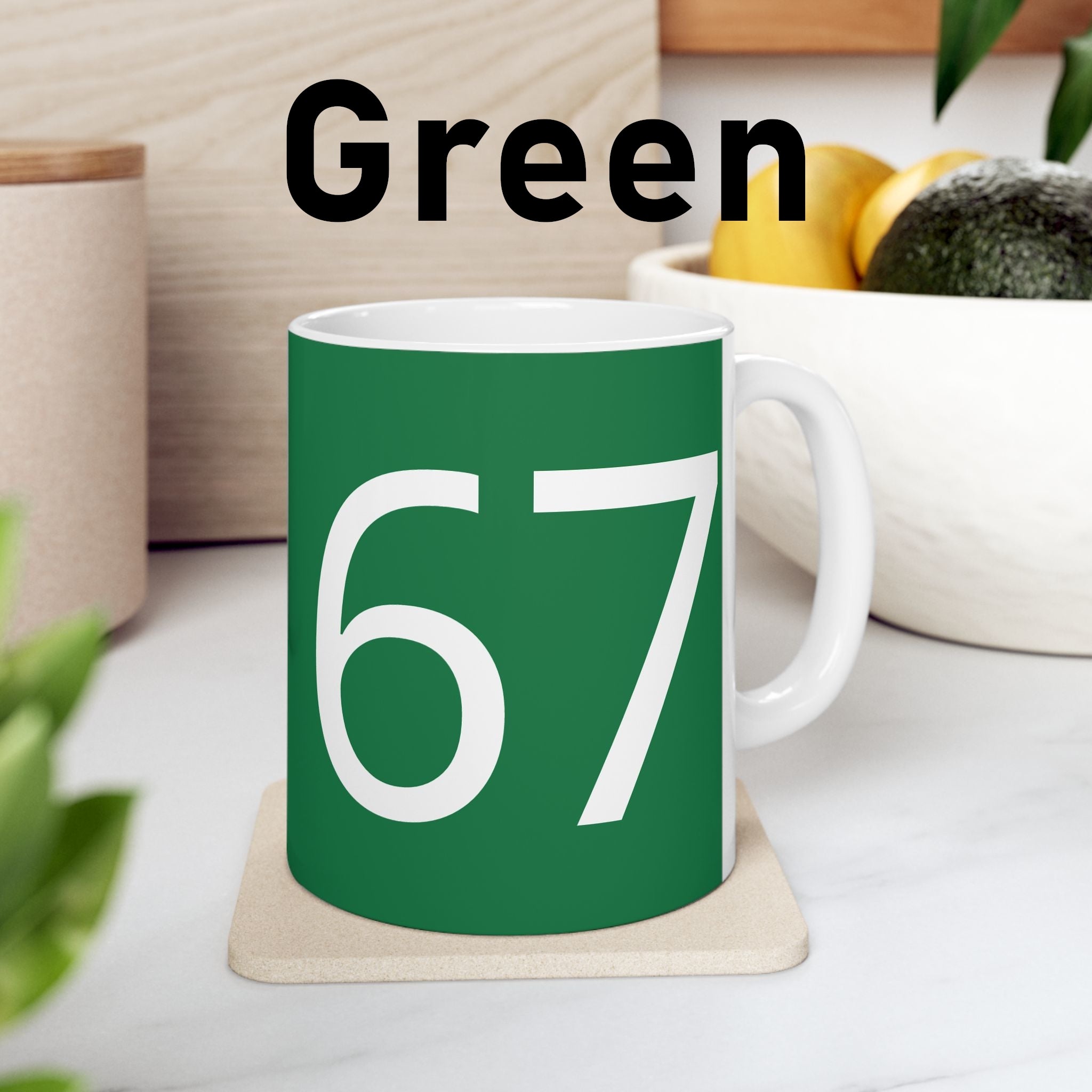 67 Ceramic Mug (White text)
