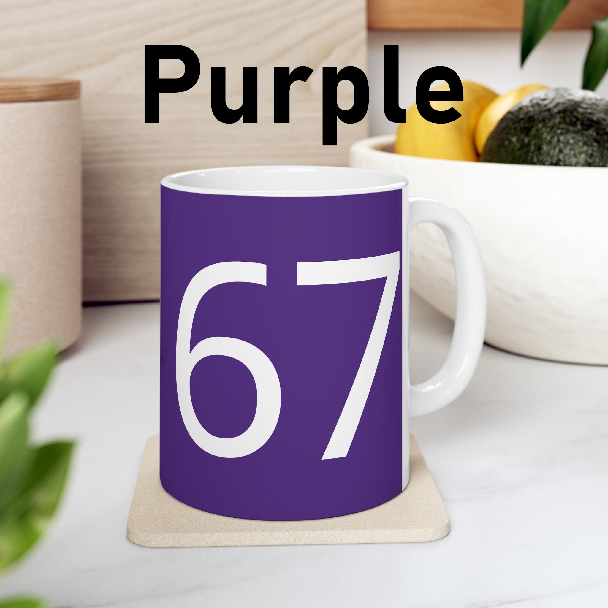 67 Ceramic Mug (White text)
