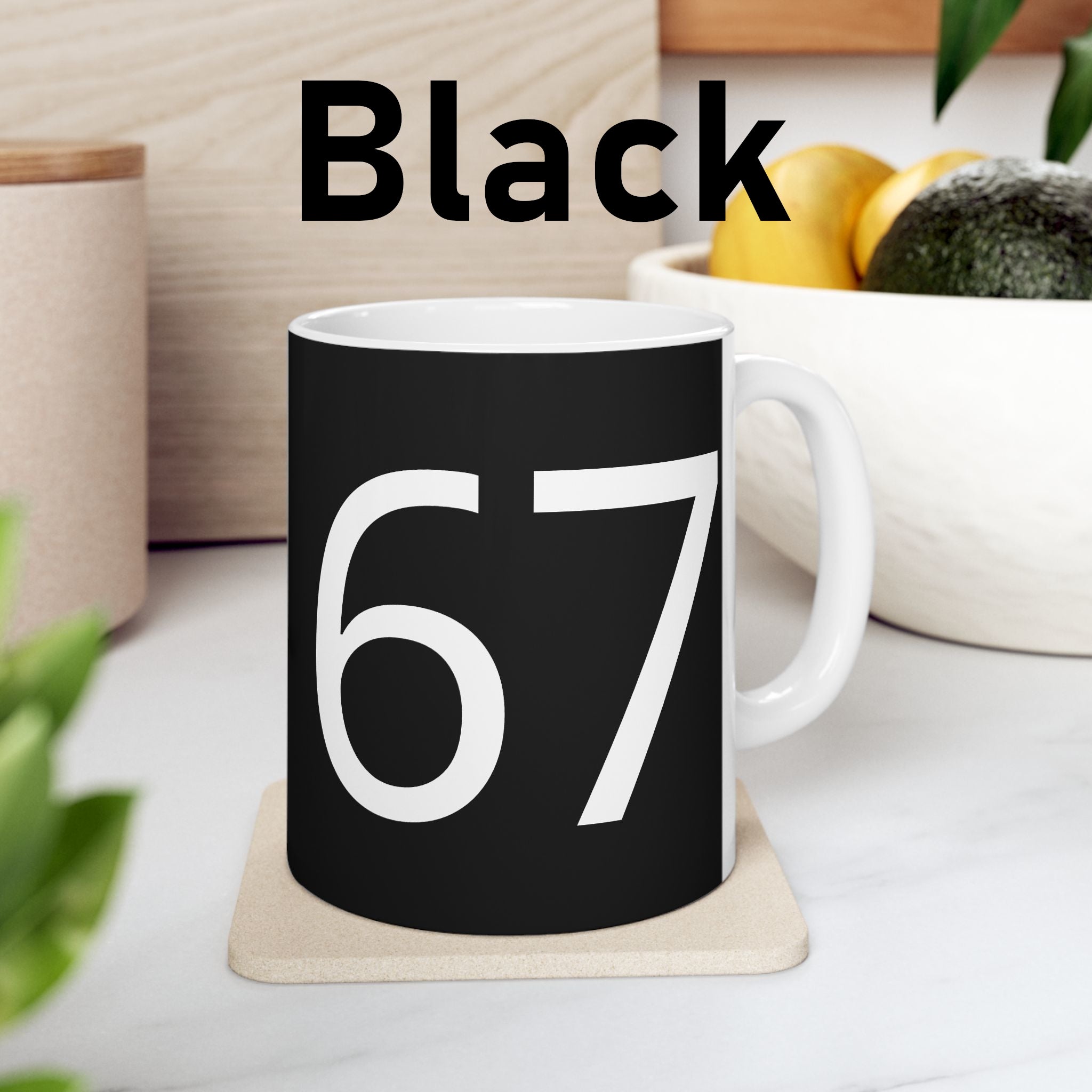67 Ceramic Mug (White text)