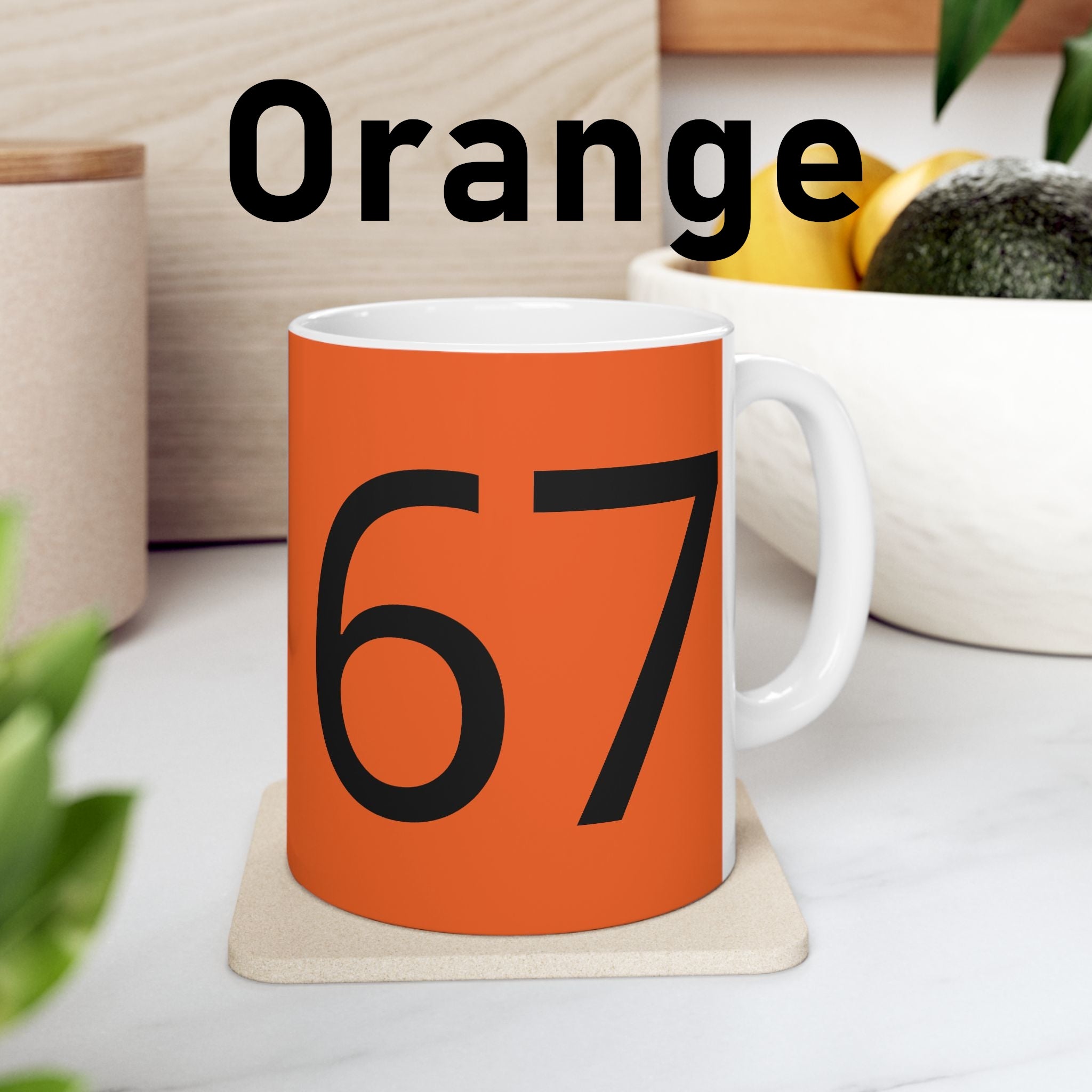 67 Ceramic Mug (Black text)