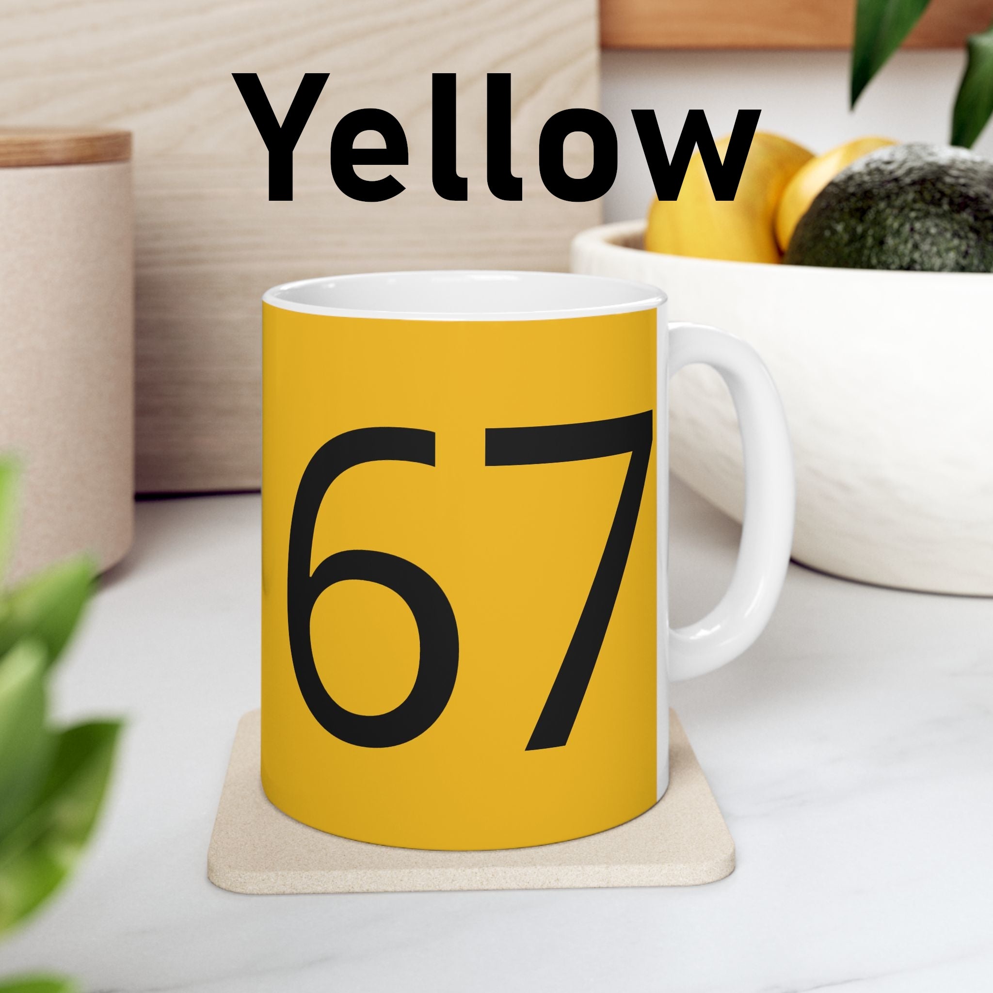 67 Ceramic Mug (Black text)