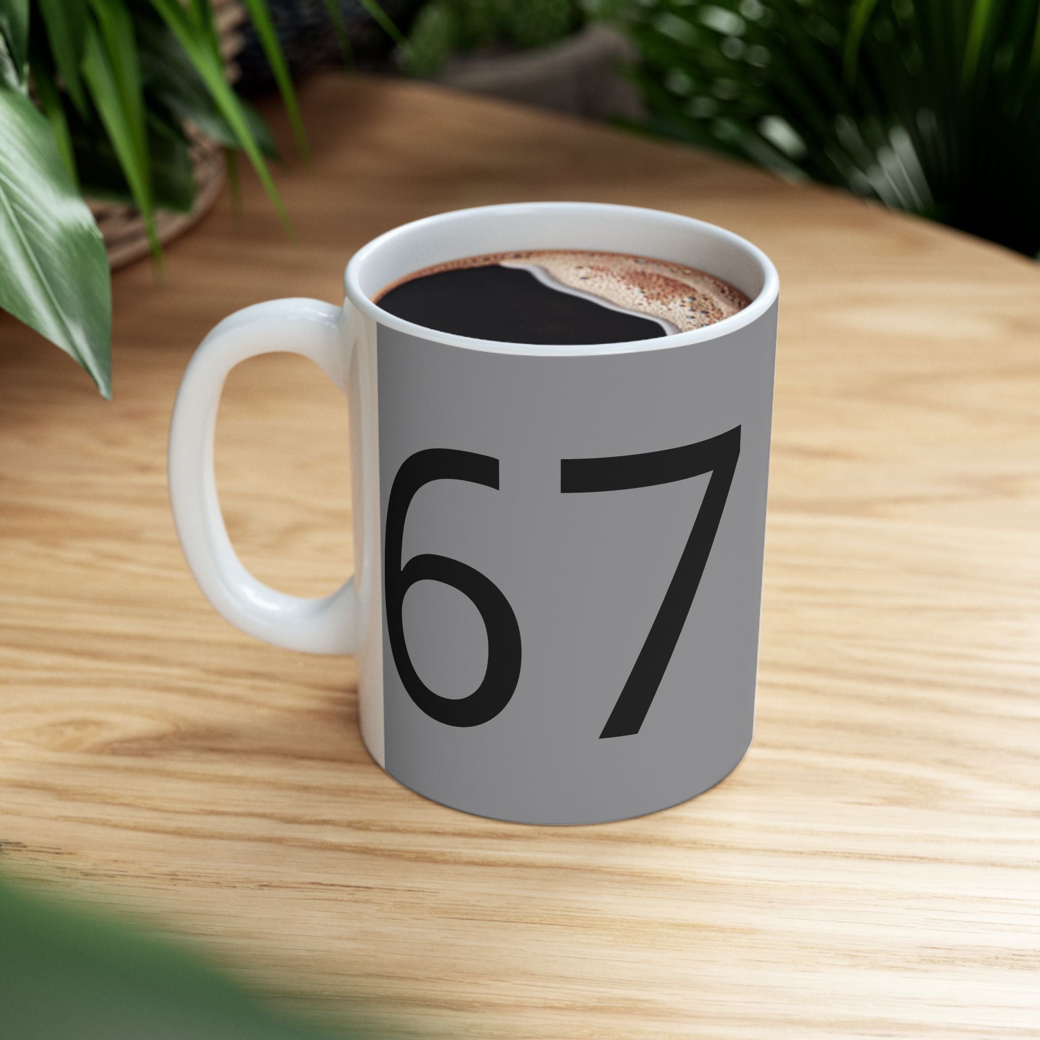 67 Ceramic Mug (Black text)