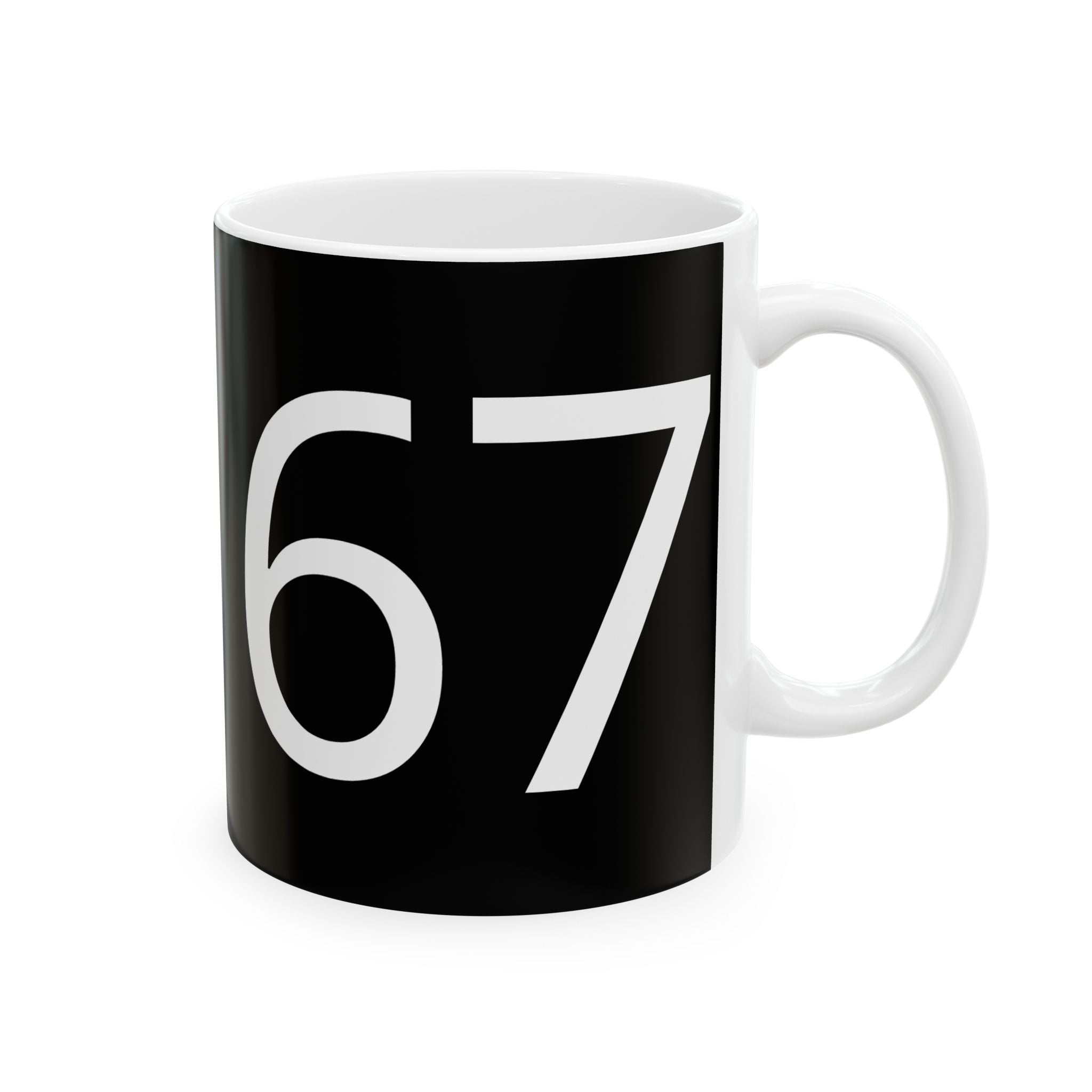 67 Ceramic Mug (White text)