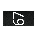 67 Beach Towel (White text)