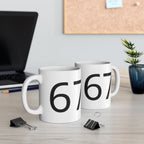 67 Ceramic Mug (Black text)