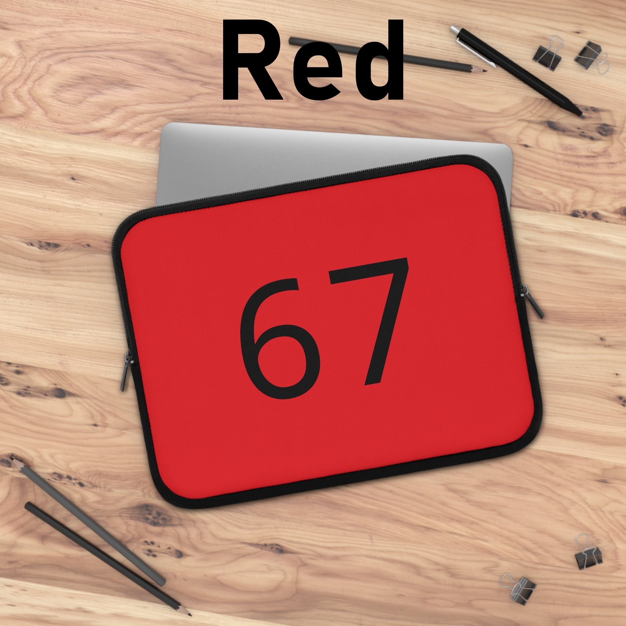 67 Laptop Sleeve (Black text)