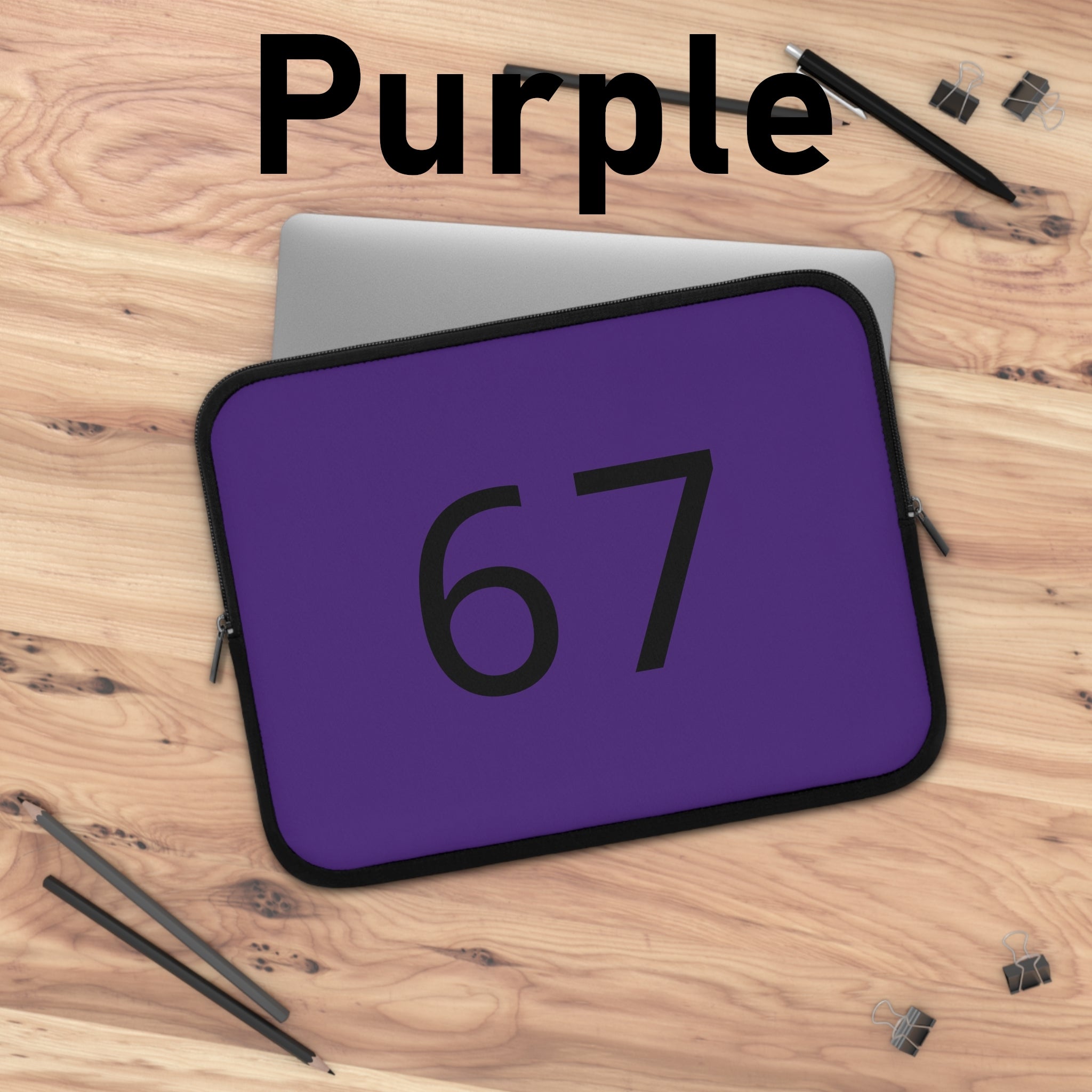 67 Laptop Sleeve (Black text)