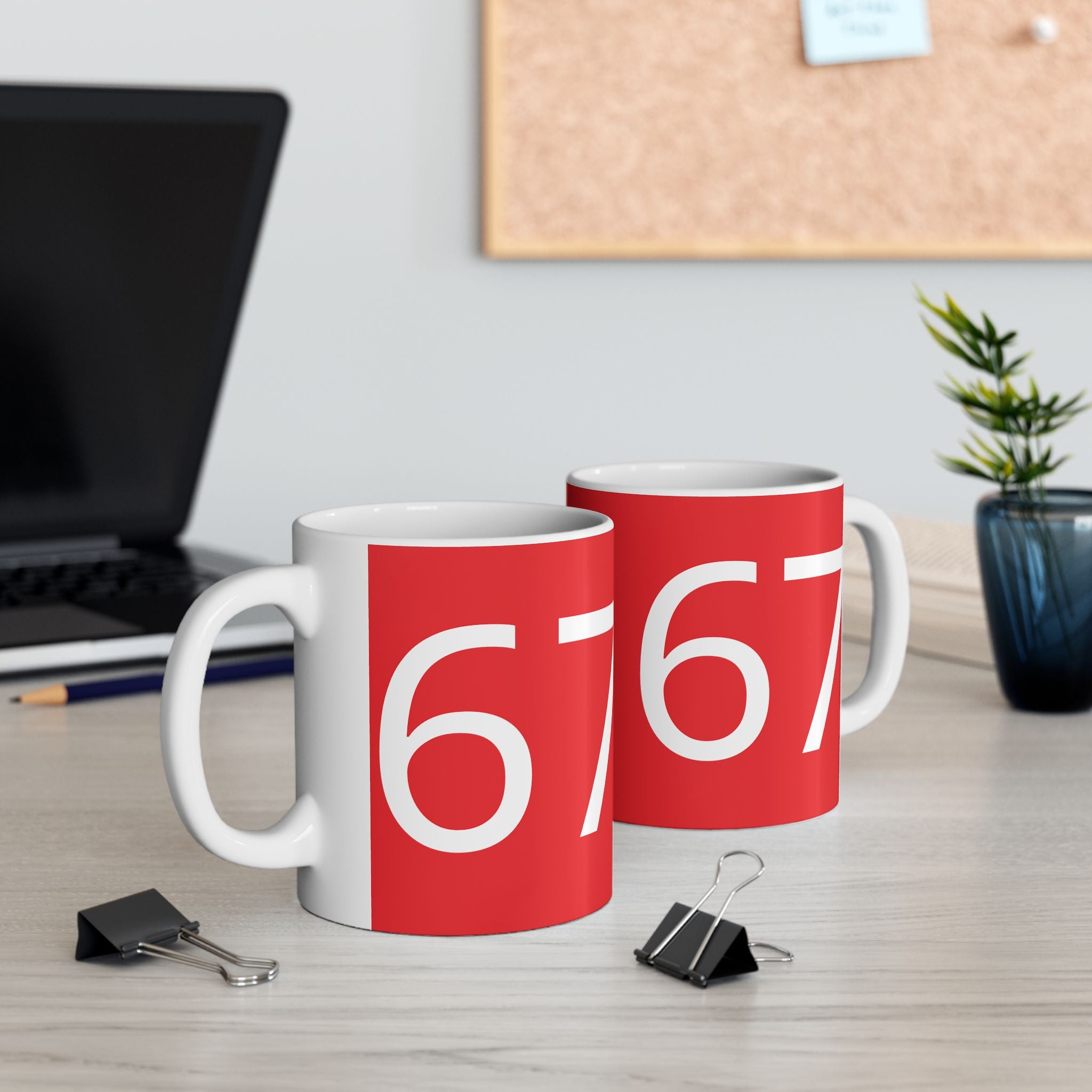 67 Ceramic Mug (White text)
