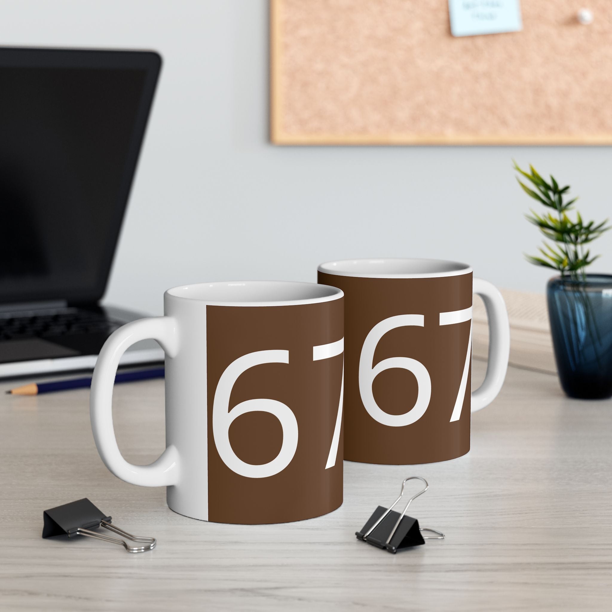 67 Ceramic Mug (White text)