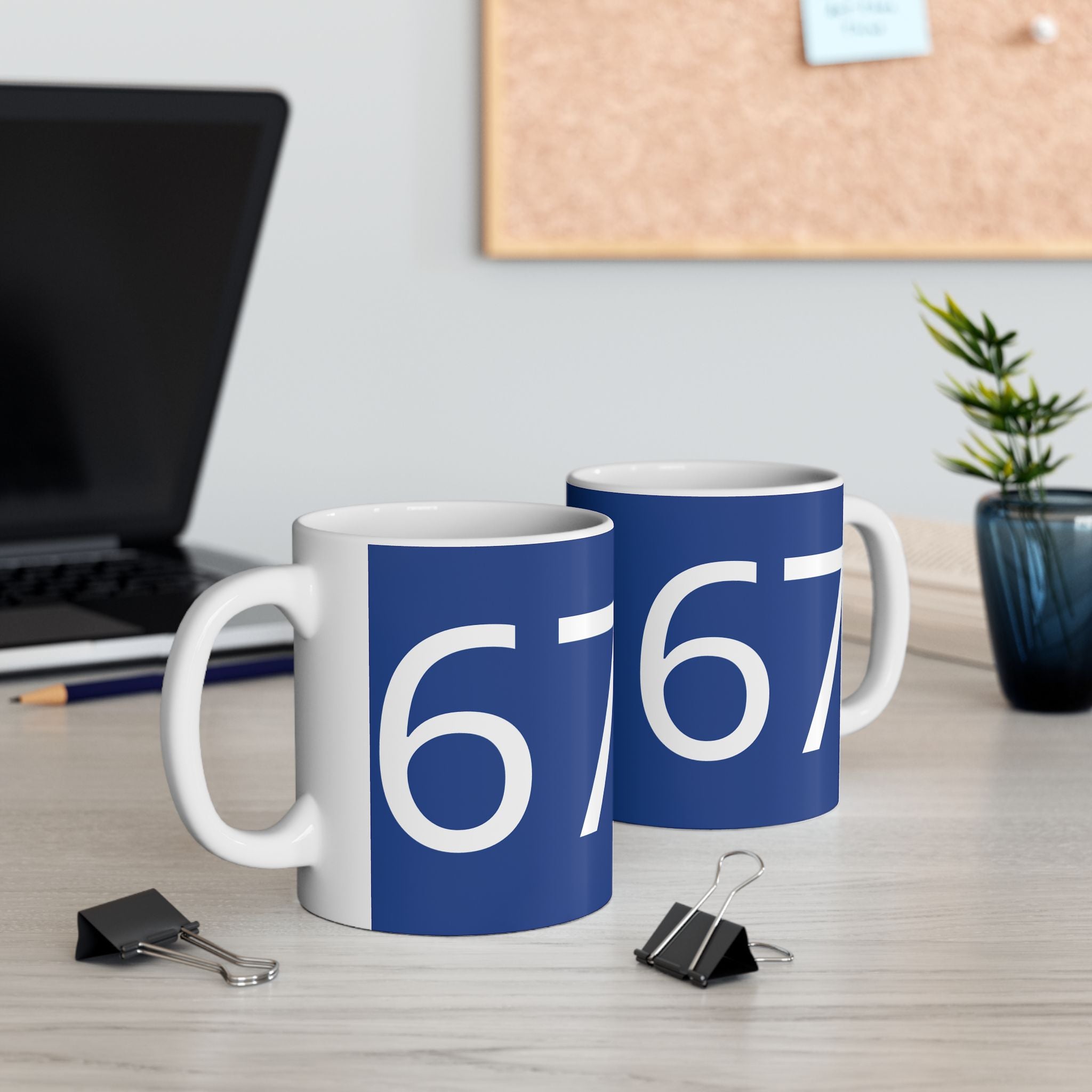 67 Ceramic Mug (White text)
