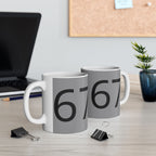 67 Ceramic Mug (Black text)