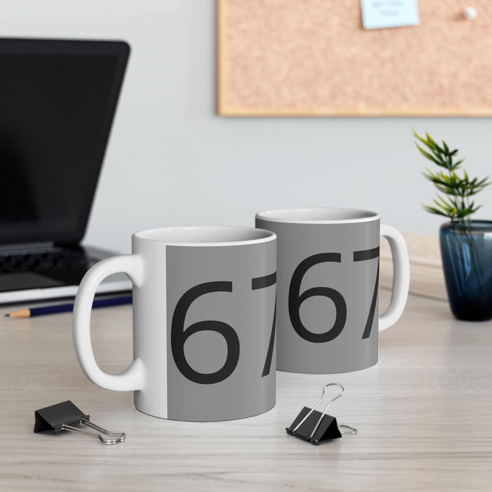 67 Ceramic Mug (Black text)