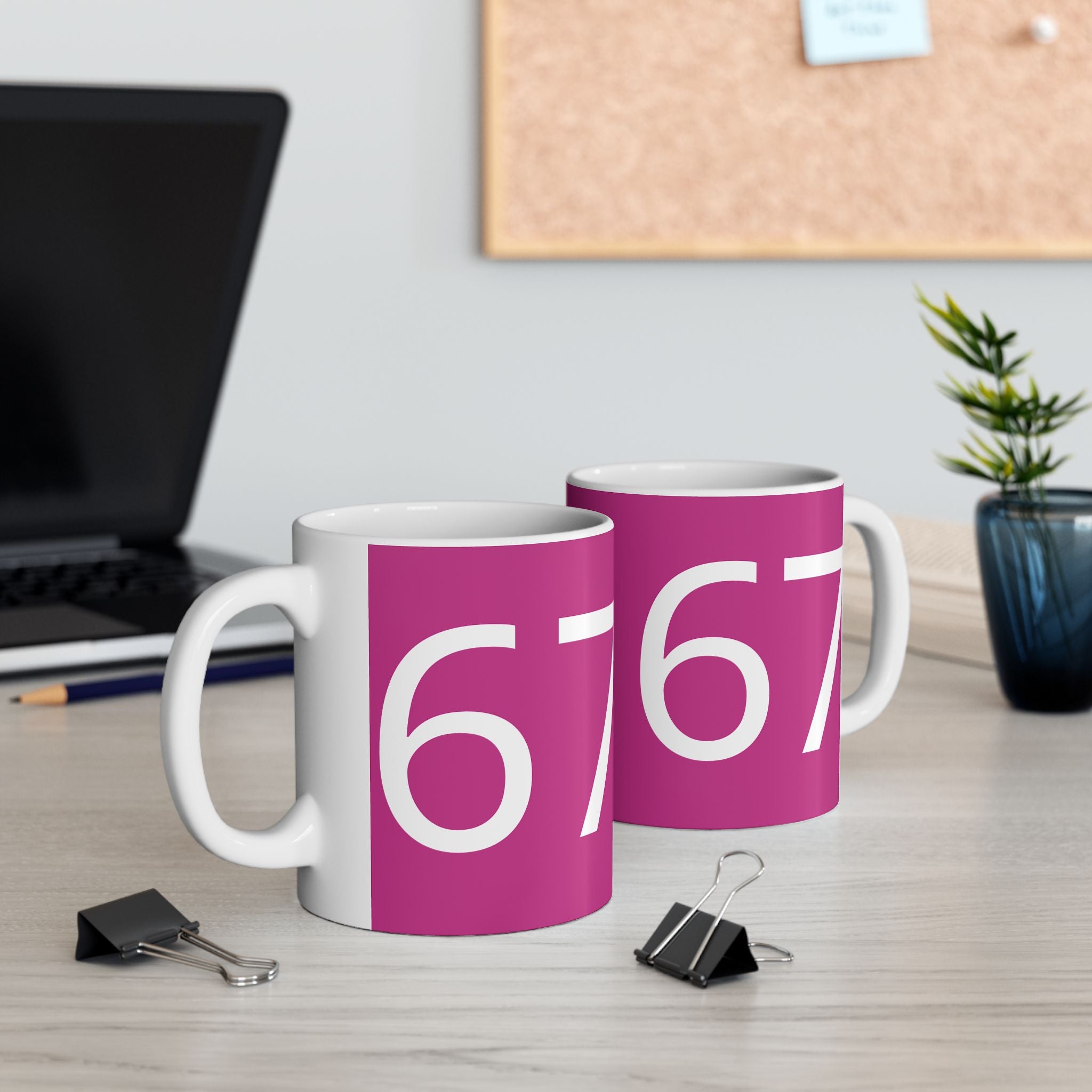 67 Ceramic Mug (White text)