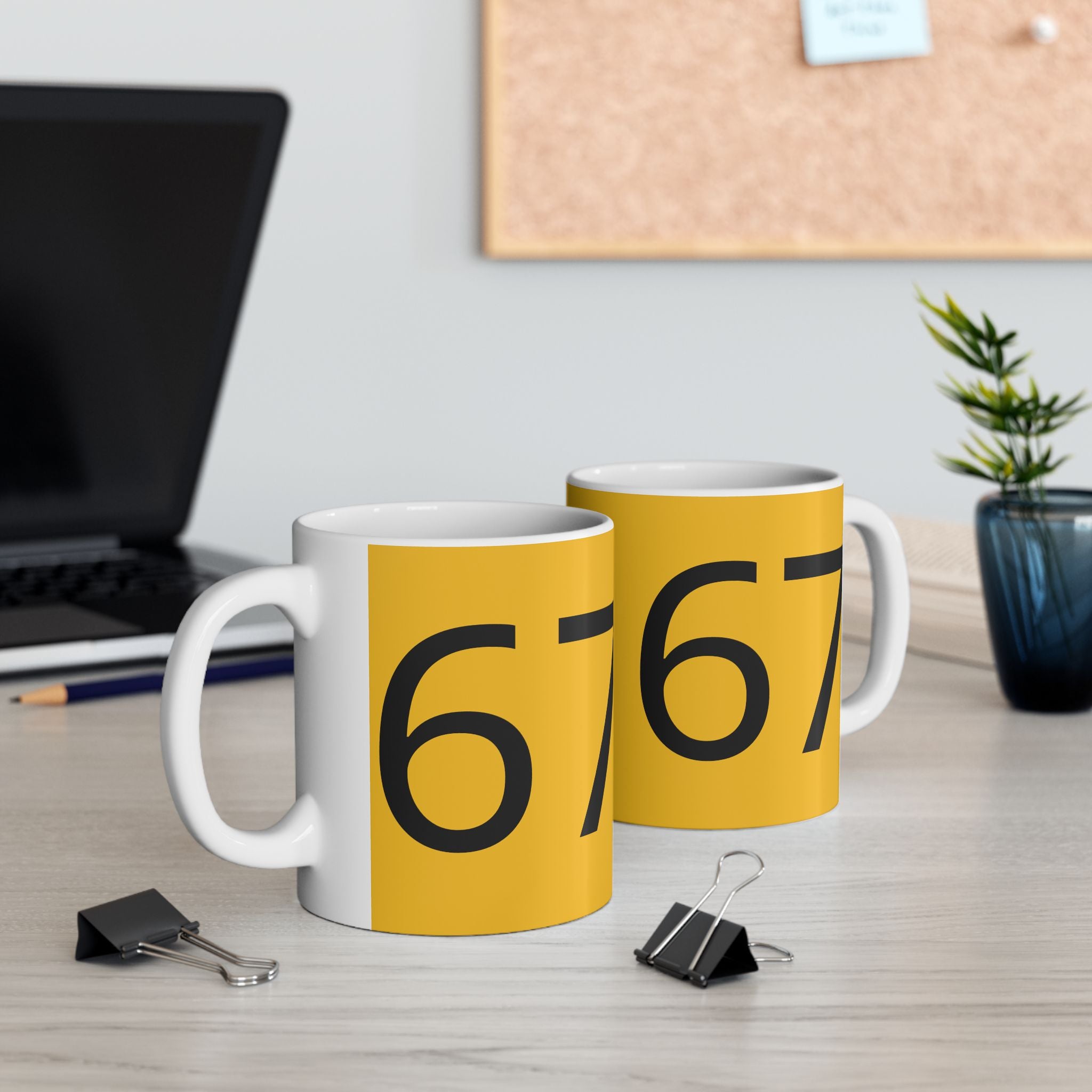 67 Ceramic Mug (Black text)