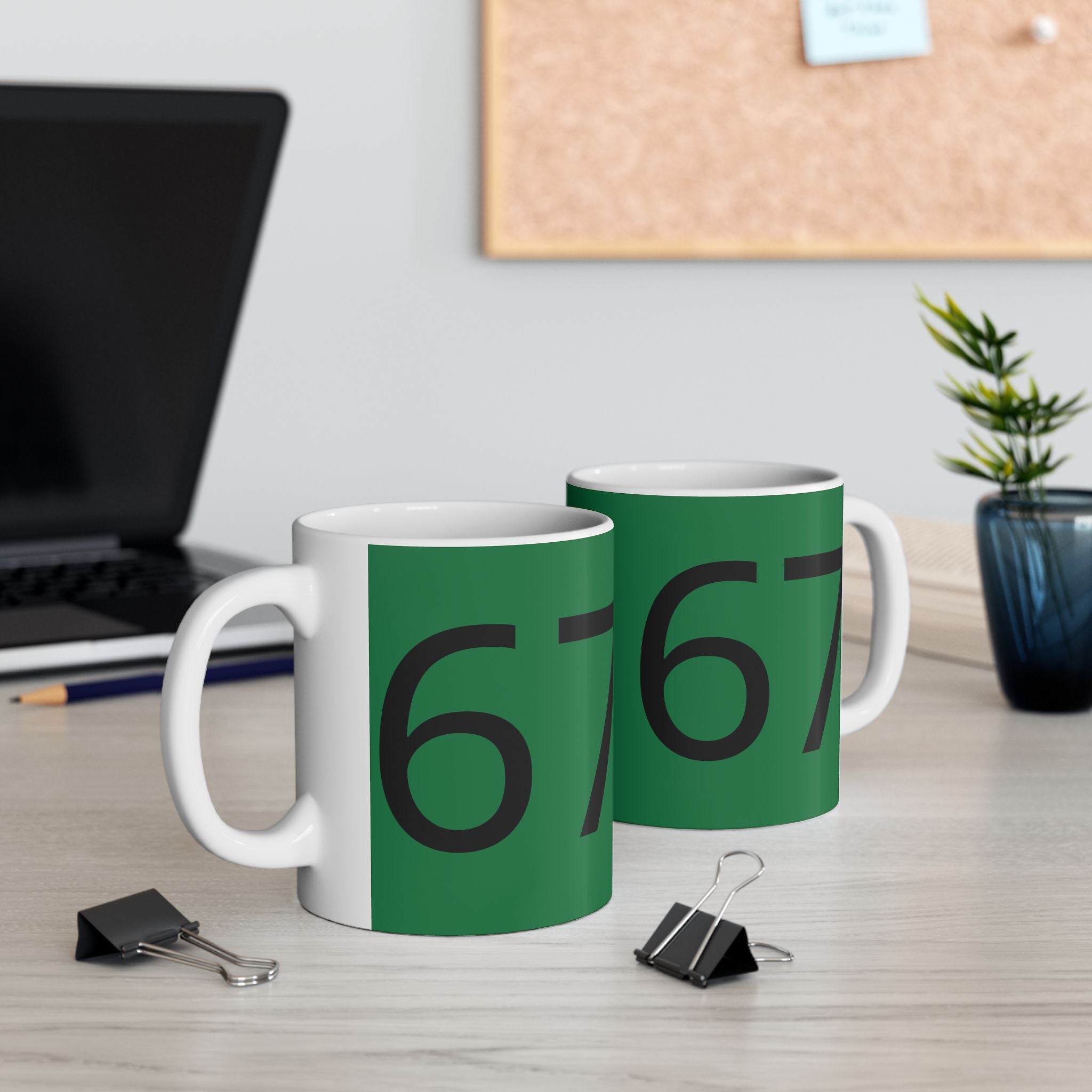 67 Ceramic Mug (Black text)