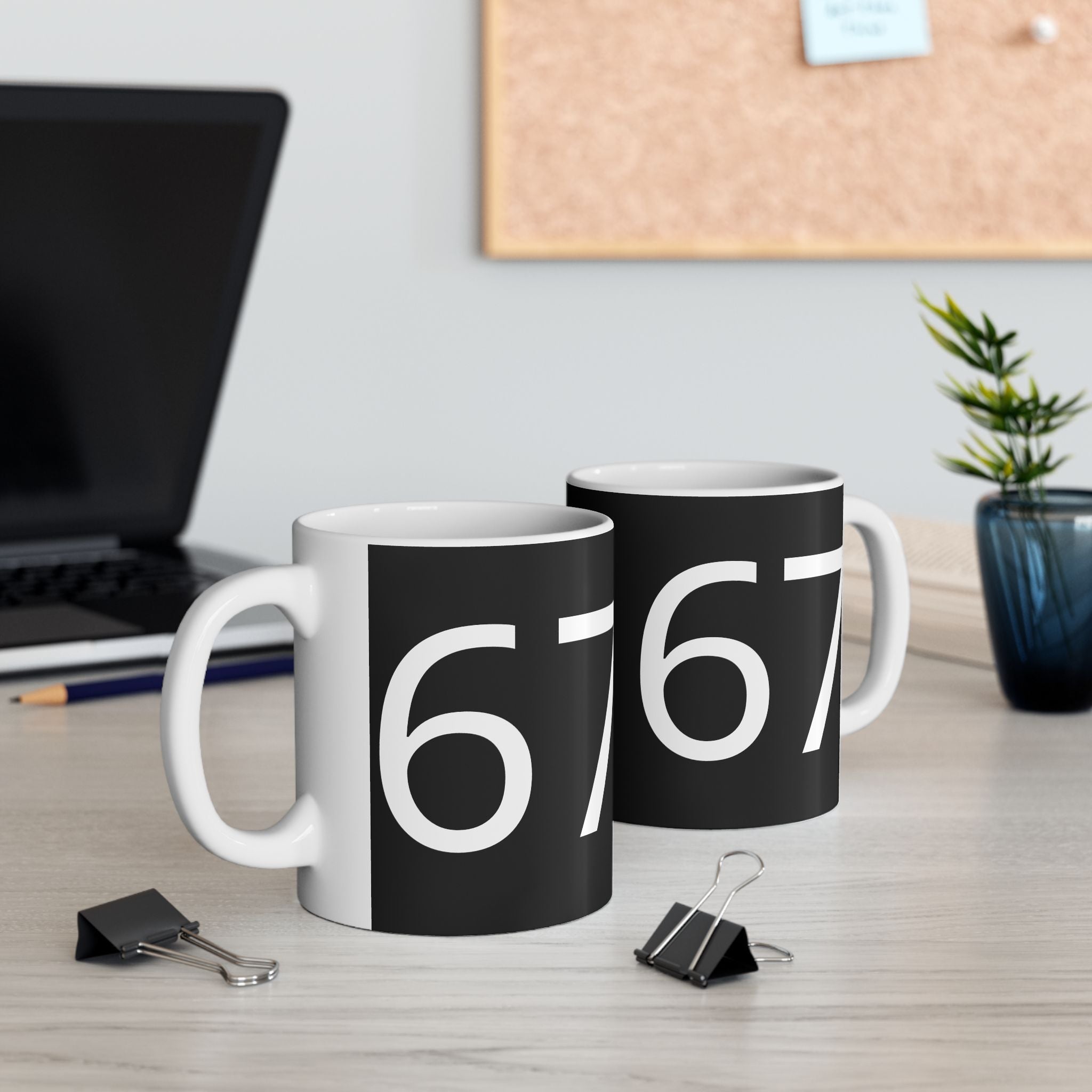 67 Ceramic Mug (White text)