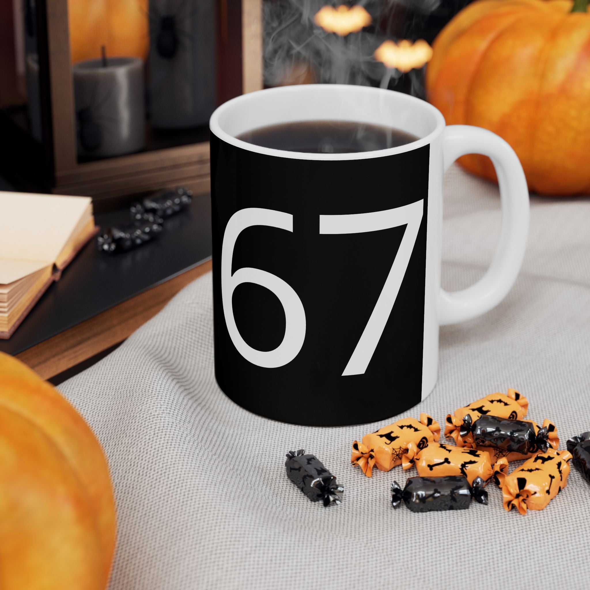 67 Ceramic Mug (White text)