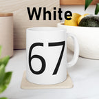 67 Ceramic Mug (Black text)