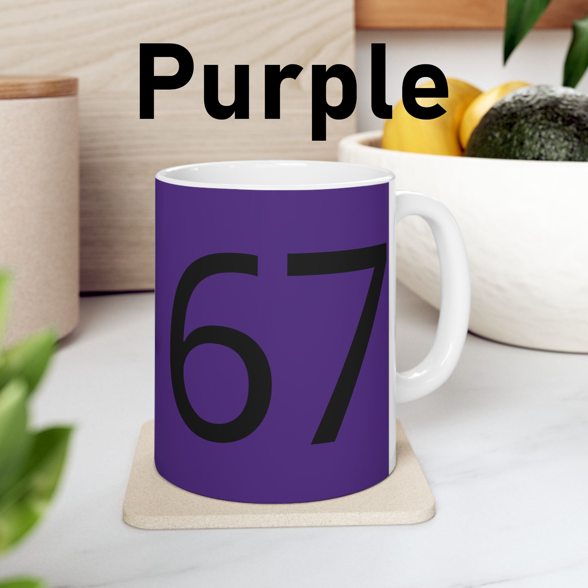 67 Ceramic Mug (Black text)