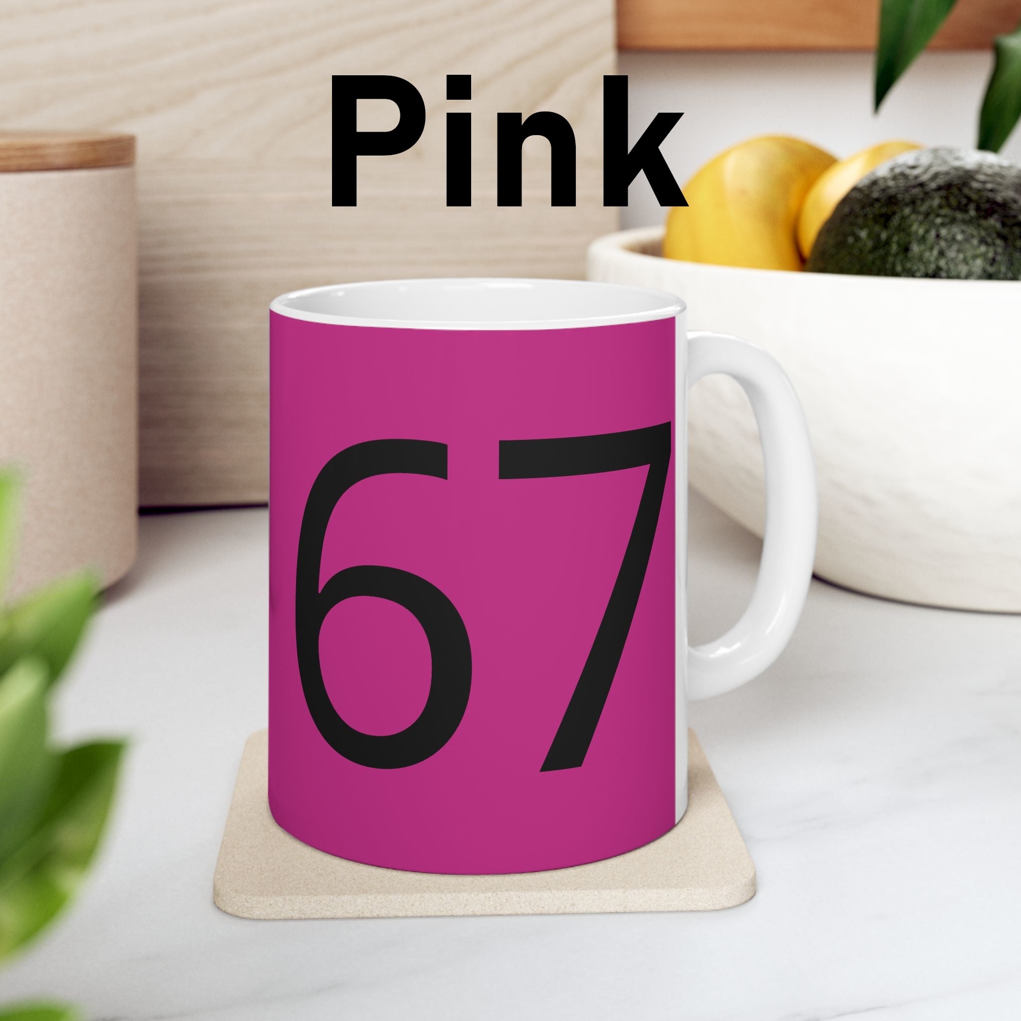 67 Ceramic Mug (Black text)