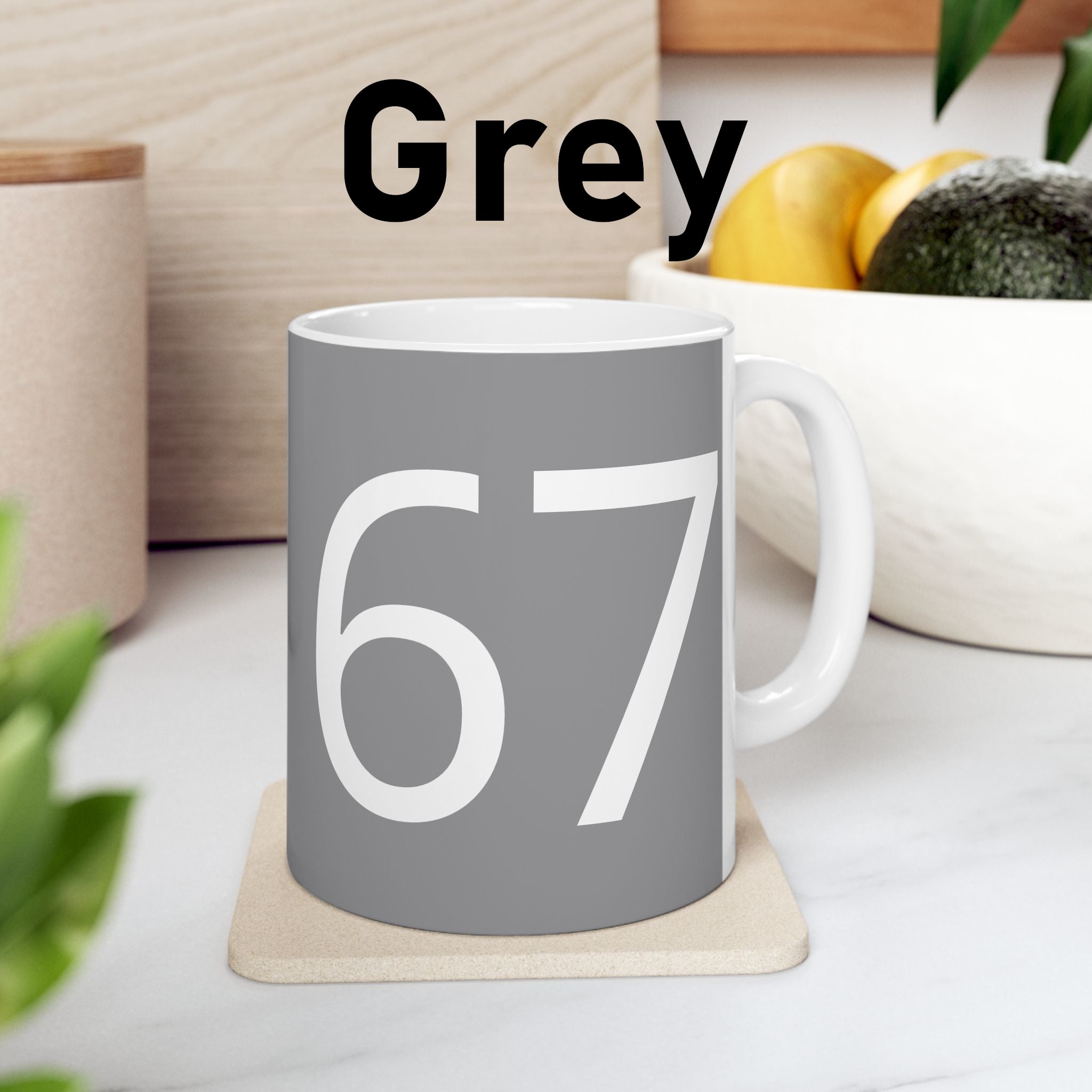 67 Ceramic Mug (White text)