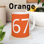 67 Ceramic Mug (White text)