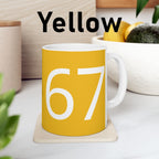 67 Ceramic Mug (White text)