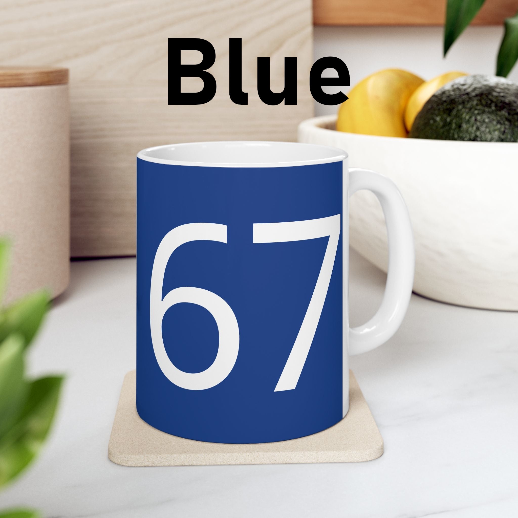 67 Ceramic Mug (White text)