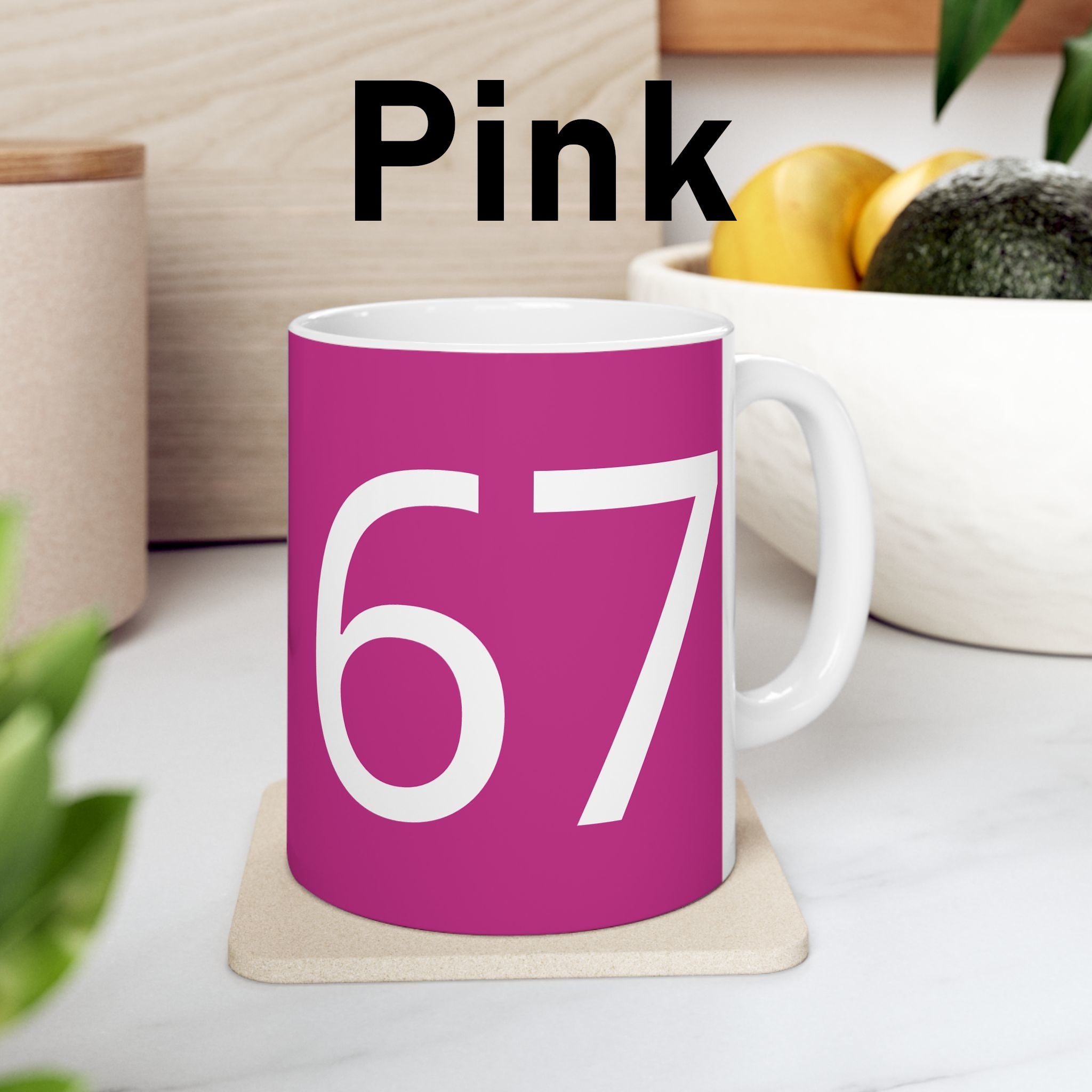 67 Ceramic Mug (White text)