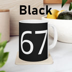 67 Ceramic Mug (White text)