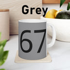 67 Ceramic Mug (Black text)