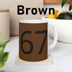 67 Ceramic Mug (Black text)