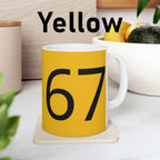 67 Ceramic Mug (Black text)