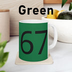 67 Ceramic Mug (Black text)