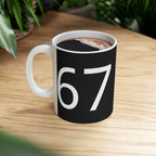 67 Ceramic Mug (White text)