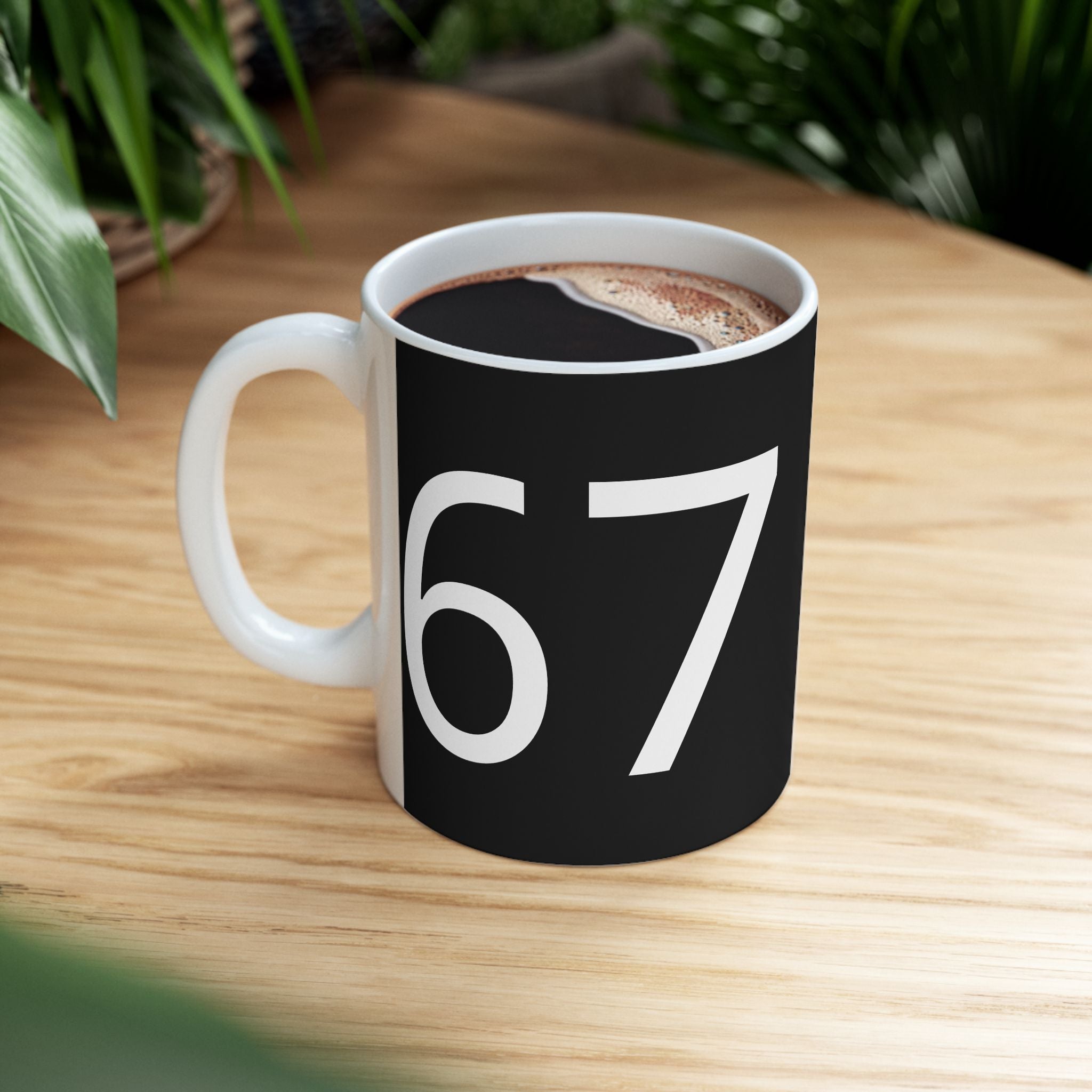 67 Ceramic Mug (White text)