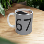 67 Ceramic Mug (Black text)