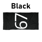 67 Beach Towel (White text)