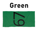 67 Beach Towel (Black text)